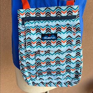 KAVU  Chevron Pattern Bag - Blue and Orange